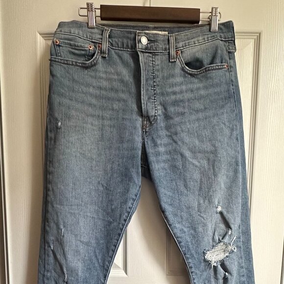 Levi’s Women’s Wedgie Skinny Distressed Jeans Size 32 High Rise Frayed Hem - Picture 2 of 13